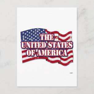 De Verenigde Staten van Amerika met noodlijdende v Briefkaart