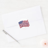 De Verenigde Staten van Amerika met noodlijdende v Ronde Sticker (Envelop)