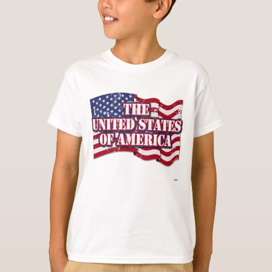 De Verenigde Staten van Amerika met noodlijdende v T-shirt (Voorkant)