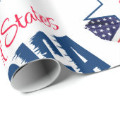 De Verenigde Staten van Amerika op 4 juli Cadeaupapier (Rol Hoek)