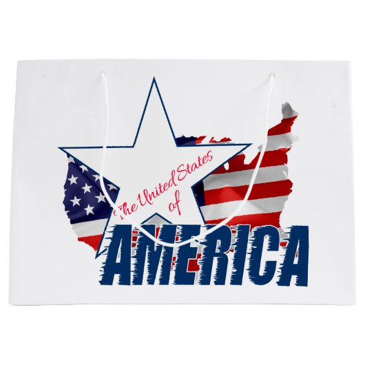 De Verenigde Staten van Amerika op 4 juli Large Cadeautasje (Voorkant)
