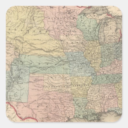 De Verenigde Staten van Amerika Vierkante Sticker (Voorkant)