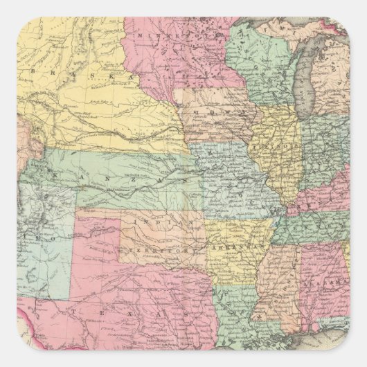 De Verenigde Staten van Amerika Vierkante Sticker (Voorkant)