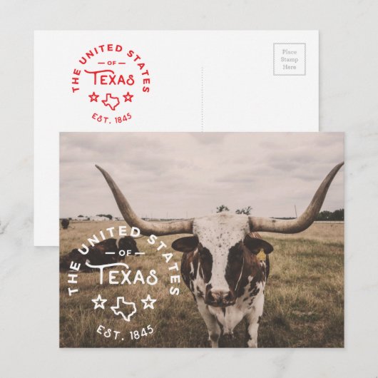 De Verenigde Staten van Texas Briefkaart (Voorkant / Achterkant)