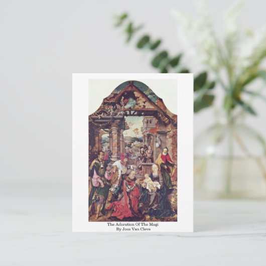 De verergering van de Magi door Joos van Cleve Briefkaart (Staand voorkant)