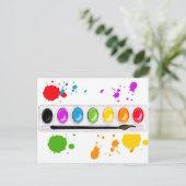 de verf doos met ploetert briefkaart (Staand voorkant)