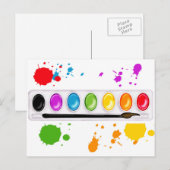 de verf doos met ploetert briefkaart (Voorkant / Achterkant)