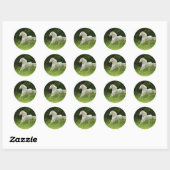 De verf in beweging ronde sticker (Vel)