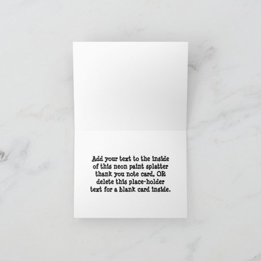 De Verf van het neon ploetert dankt u of van de Bedankkaart (Binnen)