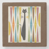 De Verfijnde Kat Stenen Onderzetter (Voorkant)