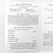 De Verfijnde Katholieke Bleekroze Bruiloft Drieluik Programma (Binnenzijde eerst)