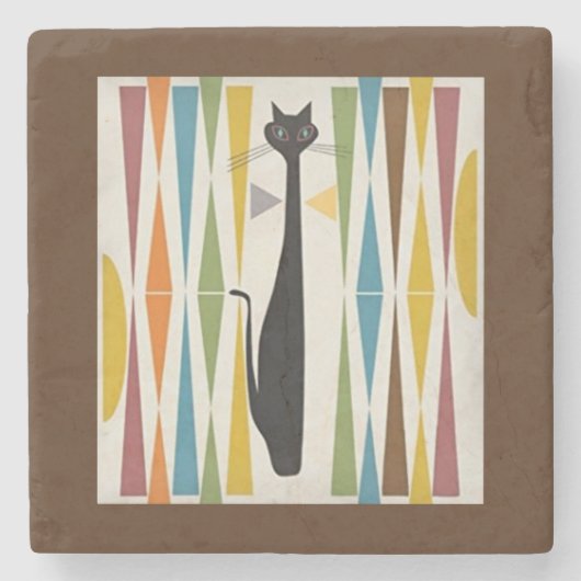 De verfijnde katten stenen onderzetter (Voorkant)