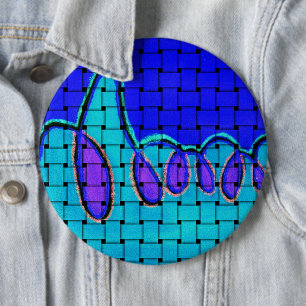De verfijnde silhouet   Frans blauw geweven Ronde Button 6,0 Cm
