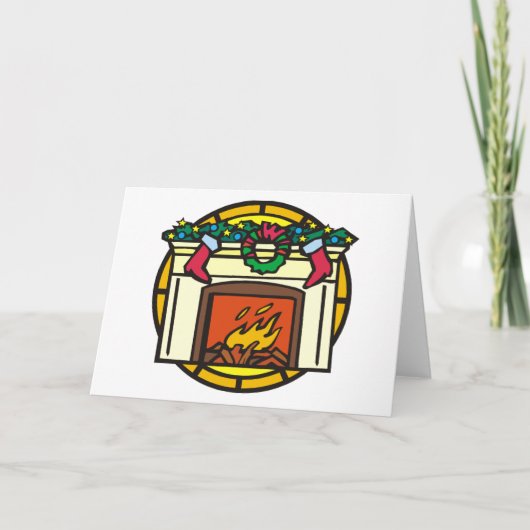 De Verfraaide Spatie van de Open haard van Feestdagen Kaart (Voorkant)