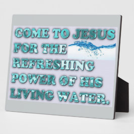 De verfrissende kracht van Jezus's levende water. Fotoplaat