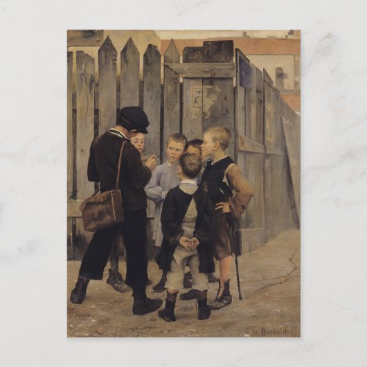 De vergadering, 1884 briefkaart (Voorkant)