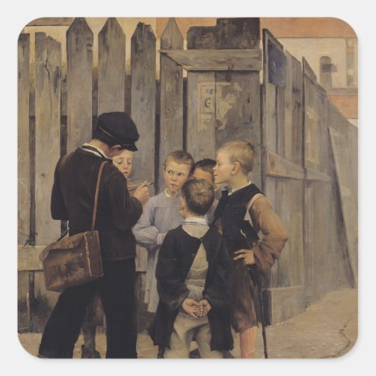 De vergadering, 1884 vierkante sticker (Voorkant)