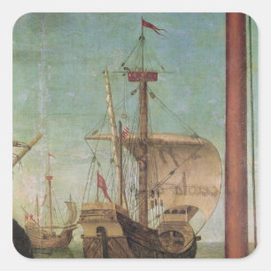 De vergadering en de Vertrek van Betrothed Vierkante Sticker