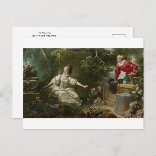 De vergadering van het Briefkaart Jean Honore Frag (Voorkant / Achterkant)