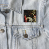 De vergoeding vierkante button 5,1 cm (In situ)