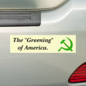 De 'vergroening' van Amerika. Bumpersticker (Op auto)