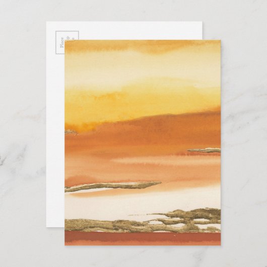 De vergulde Amber Abstracte Druk van I v2 Briefkaart (Voorkant / Achterkant)