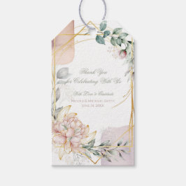 De Vergulde Frame Bloemrijke Bruiloft  Cadeaulabel