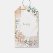 De Vergulde Frame Bloemrijke Bruiloft Cadeaulabel (Achterkant)