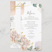 De Vergulde Frame Bloemrijke Bruiloft  Menu (Voorkant / Achterkant)
