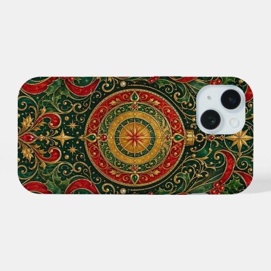 De Vergulde Kerstkompas iPhone 15 Case (Achterkant horizontaal)