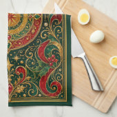 De Vergulde Kerstkompas Theedoek (Quarter Fold)
