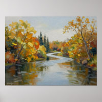 De Vergulde Stroom: Een Kronkelende Herfst Rivier