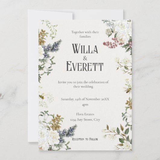 De vergulde tuin trouwkaart kaart (Voorkant)