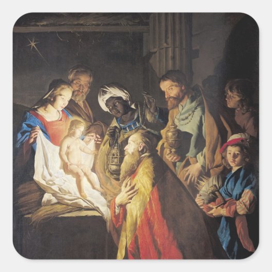 De verheerlijking van de Magi 2 Vierkante Sticker (Voorkant)