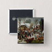 De verheerlijking van de Magi Vierkante Button 5,1 Cm (Voorkant /achterkant)