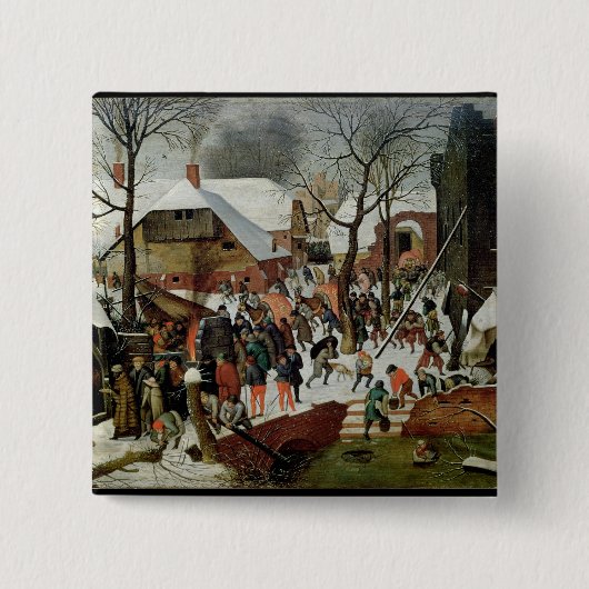 De verheerlijking van de Magi Vierkante Button 5,1 Cm (Voorkant)