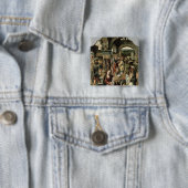 De verheerlijking van de Magi Vierkante Button 5,1 Cm (In situ)
