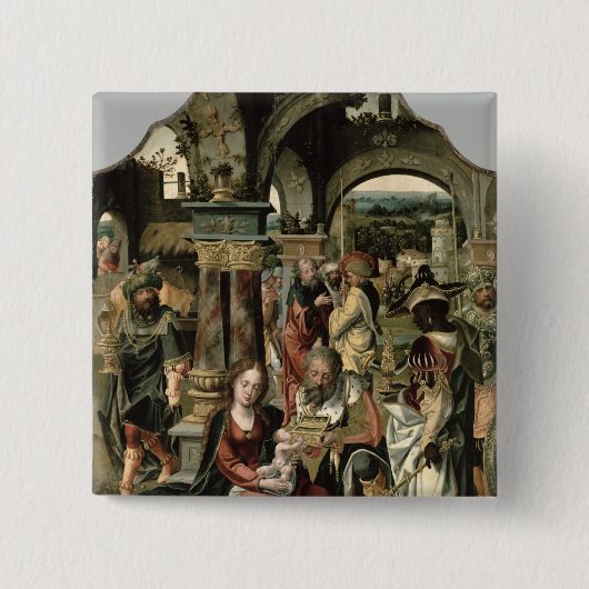 De verheerlijking van de Magi Vierkante Button 5,1 Cm (Voorkant)
