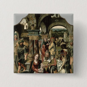 De verheerlijking van de Magi Vierkante Button 5,1 Cm