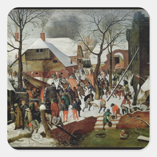 De verheerlijking van de Magi Vierkante Sticker (Voorkant)