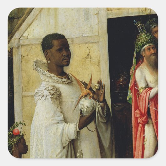 De verheerlijking van de Magi Vierkante Sticker (Voorkant)