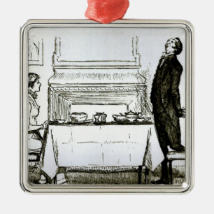 De verheviging van zijn gevoelens" metalen ornament