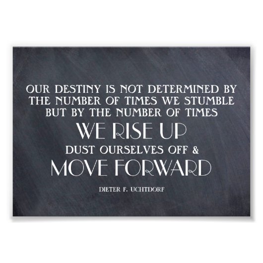 De verhoging omhoog en beweegt vooruit Inspirerend Foto Afdruk (Voorkant)