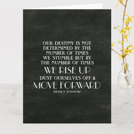 De verhoging omhoog en beweegt vooruit Inspirerend Kaart (Gele Bloem)