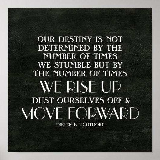 De verhoging omhoog en beweegt vooruit Inspirerend Poster (Voorkant)