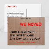 De verhuisdoos aankondigingskaart (Voorkant / Achterkant)