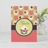 De Verjaardag Bug & Cupcake van de dame Kaart (Staand voorkant)