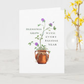 De verjaardag/de Zegen groeien Kaart (Gele Bloem)