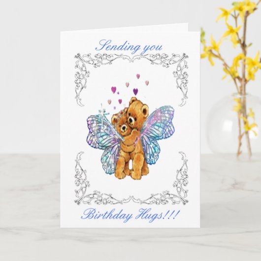 De verjaardag draagt Omhelzingen Kaart (Gele Bloem)