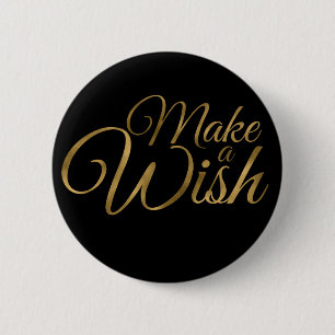 De verjaardag maakt een een Zwarte & Goud van de Ronde Button 5,7 Cm